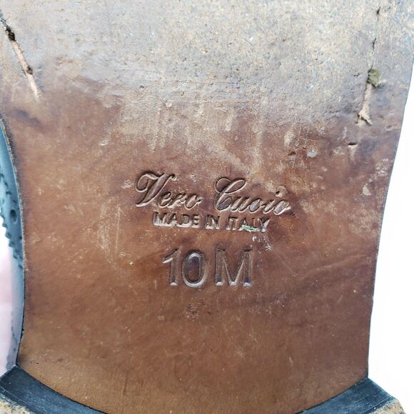 Barneys New York Shoes Men US 10 Black Wingtip Brogue Oxford Made Italy Lace Up - Picture 9 of 12